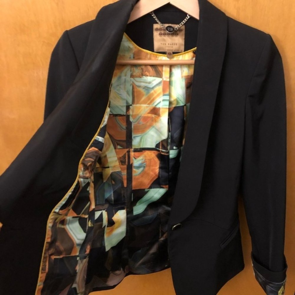 Ted Baker Heila Curved Seam Suit Blazer Black - Picture 4 of 6